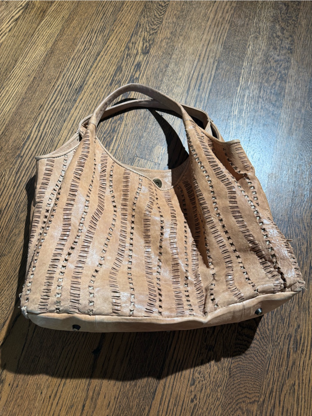 Sundance Studded Leather Tote in Brown